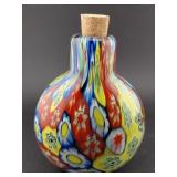 Murano Italian milliefiori art glass bottle