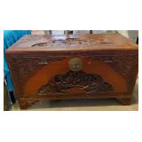 KUNG BROS camphor chest 40" hand carved