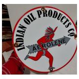 AEROLENE porcelain sign Indian Refining Company