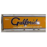 17" wide Gulfpride Gulf Oil porcelain sign