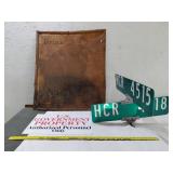 3 vintage signs US Government, crossroads Drink?