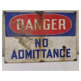 1940s or older porcelain heavy steel DANGER sign