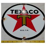 TEXACO classic red star porcelain gas pump sign