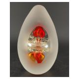SVAJA Art Glass frosted egg paperweight
