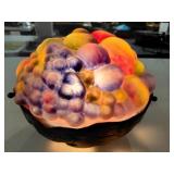 Puffy fruit bowl glass & metal lamp  WORKS