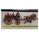 1890s antique cast iron toy fire wagon patrol