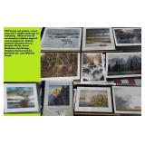 TEN large listed artist art prints wildlife