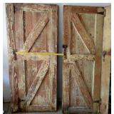2 Antique PINE barn doors PAIR w Yale Jr lock