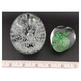 TWO art glass paperweights hand blown MURANO