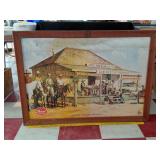 Old Pearl Beer advertising cardboard sign in frame