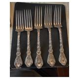 c1910 STERLING SILVER Alvin Orient 5 forks