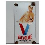 VALVOLINE porcelain motor oil sign w nude girl