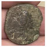 Ancient bronze Roman Byzantine coin Jesus