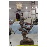 30" tall CROSA nude acrobat dancers lamp