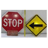 Vintage 4way Stop roadside sign & arrow sign