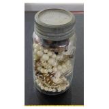 1948 CROWN CANADA old  fruit jar full of jewelry