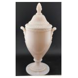 1940s CAMBRIDGE Crown Tuscan pink glass candy jar