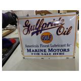 GULF PRIDE oil marine motors porcelain sign