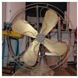 Antique 1920s General Electric brass blade fan