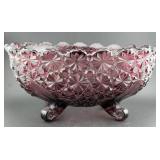 FENTON for LG WRIGHT Daisy & Button amethyst bowl