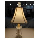 Art deco 21" crystal lamp cut crystal glass prisms