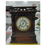Antique FK clock carved wooden case Untested
