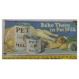 Dated 1927 PET MILK tin advertising sign