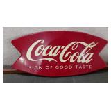 COCA COLA fishtail red sign 24" wide