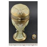 Vintage ARDALT Porcelain Ring box + GF pin