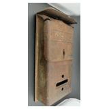 Antique primitive pressed steel mailbox