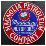 18" Diameter MAGNOLIA PETROLEUM porcelain sign