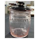 Planters peanuts pink & black snack jar