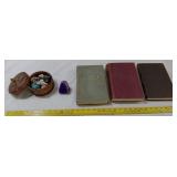 1940s 3 Mineralogy books + stone collection