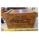 COCA COLA vintage wooden checkers chess box
