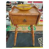 c1950 maple smoking stand & Hocking Soreno ashtray