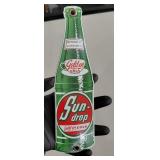SUN DROP COLA porcelain door push bottle sign