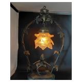 Vintage Andrea by Sadek bronze leap frog lamp