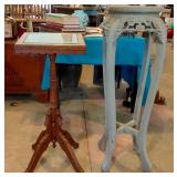 2 pedestal plant / candle stands 1 is EASTLAKE