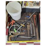 17pc LOT Rolatape wrenches saws hatchet MORE