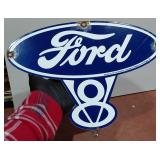Dated 1939 FORD V8 porcelain advertising sign