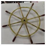 Old brass nautical ships wheel made in Scotland