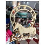 Western cast iron hose or lariat holder w horse