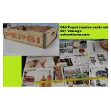 PEPSI COLA wooden tote & 50+ advertising ads