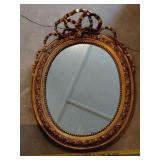 1890s FABULOUS French Oval Gilt Mirror Louis XVI