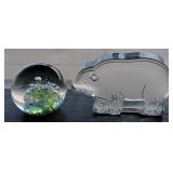 WATERFORD Evolution & DANSK art glass paperweights