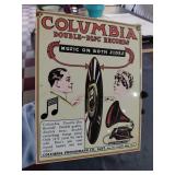 COLUMBIA RECORDS porcelain music sign
