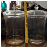 16" TALL 2 huge apothecary glass jars
