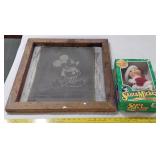 MICKEY MOUSE Antique silk screen + 1970s Santa