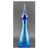 BLENKO 1950s crackle glass bottle decanter