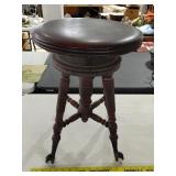 1890s HOLTZMAN & SONS ball & claw walnut stool